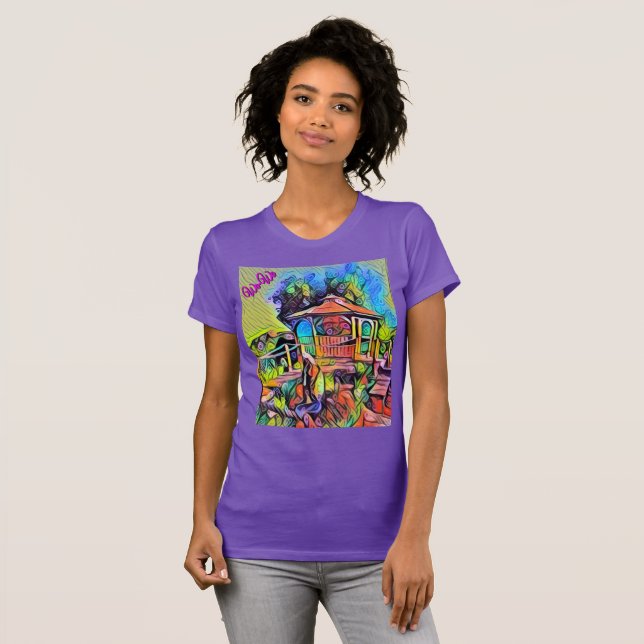Camiseta Wa-Wo Wave NFT Art Collection - FLYING GAZEBO 30 (Frente Completa)