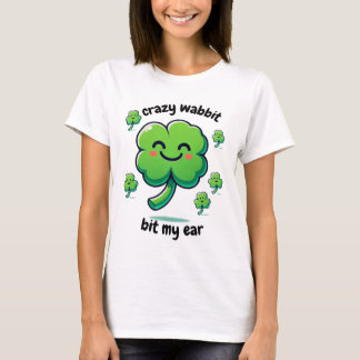 Camiseta Wabbit louco mordeu meu design de trevo