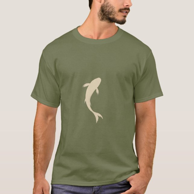 Camiseta Wabi‑Sabi Cream Koi Silhouette (Frente)