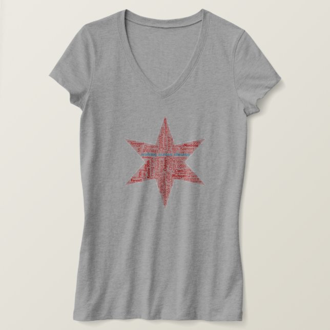Camiseta WAC Chicago Star V - Pescoço (Frente do Design)