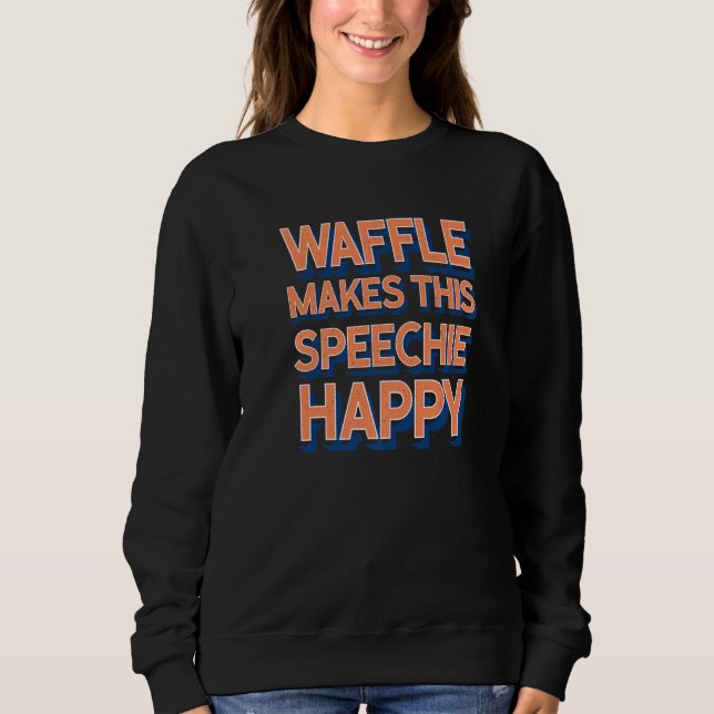 Camiseta Waffle Faz Este Speechie Feliz Terapia da Fala (Frente)