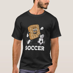 Camiseta Waffle Jogando Futebol Waffles Amante de Comida