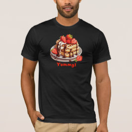 Camiseta Waffles com chocolate e morangos