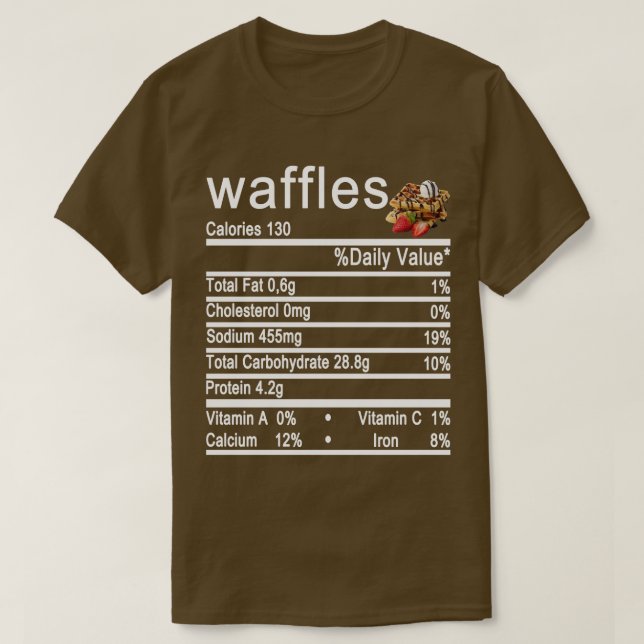 Camiseta waffles Rótulo de Fatos Nutricionais (Frente do Design)