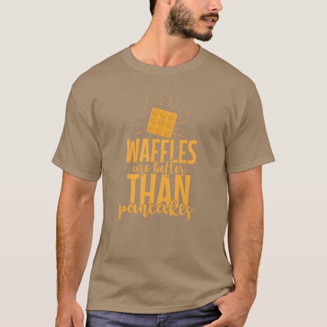 Camiseta Waffles são melhores do que Panquecas Pastry retrô (Frente)