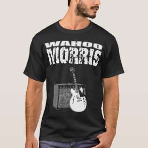 Camiseta Wahoo Morris T, branco no preto: Guitarra & ampère