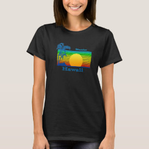 Camiseta Waialua Hawaii Retro Tropical Beach Sunset