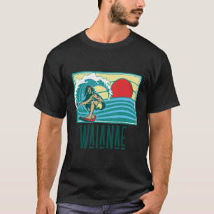 Camiseta Waianae Hawaii Vintage Surfer Wave Retro Graphic