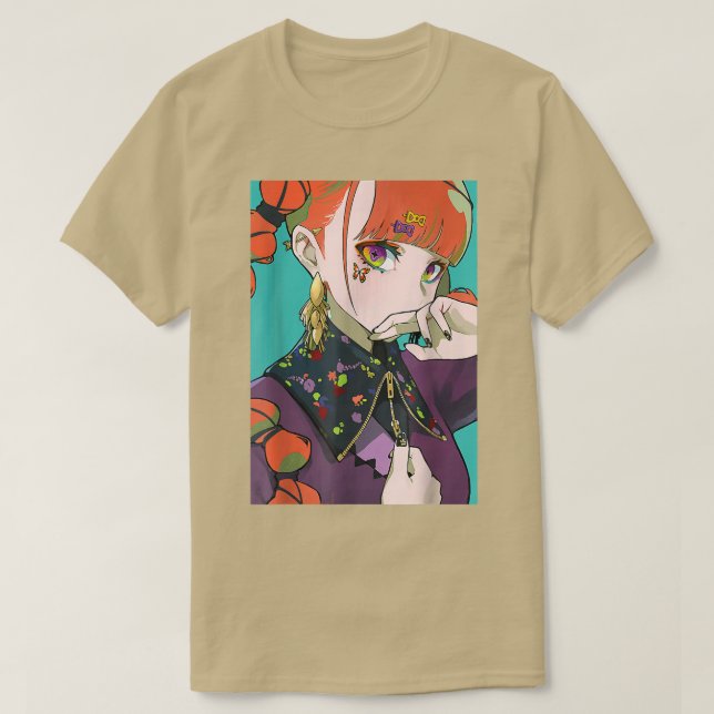 Camiseta Waifu Anime Moça Mostra Estética Japonesa Otaku Gi (Frente do Design)