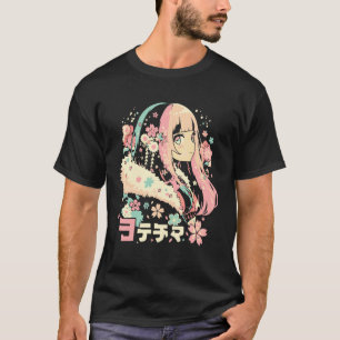 Camiseta Waifu de Anime Fofa Garota Gato de Anime Manga Doc