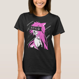 Camiseta Waifu lasciva garota gato predatória japonesa neko