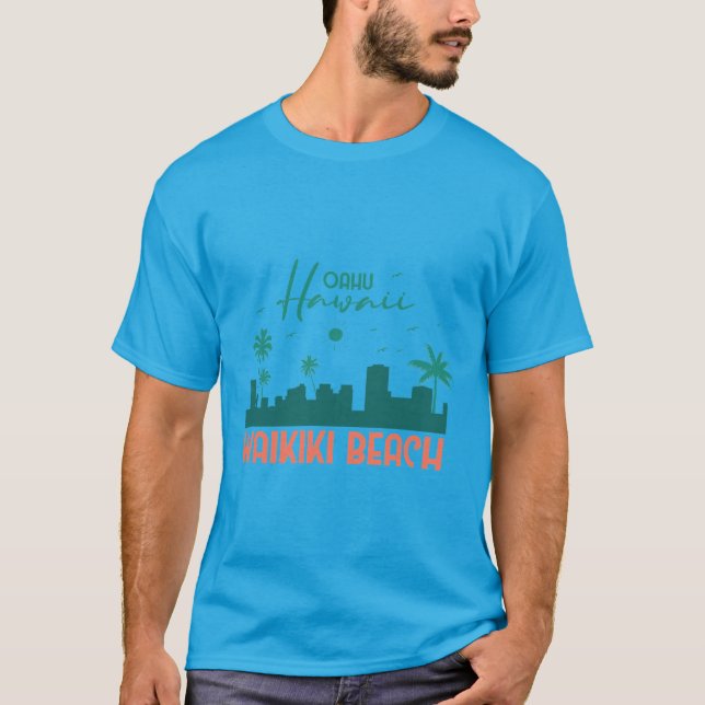 Camiseta Waikiki Beach Hawaii (Frente)