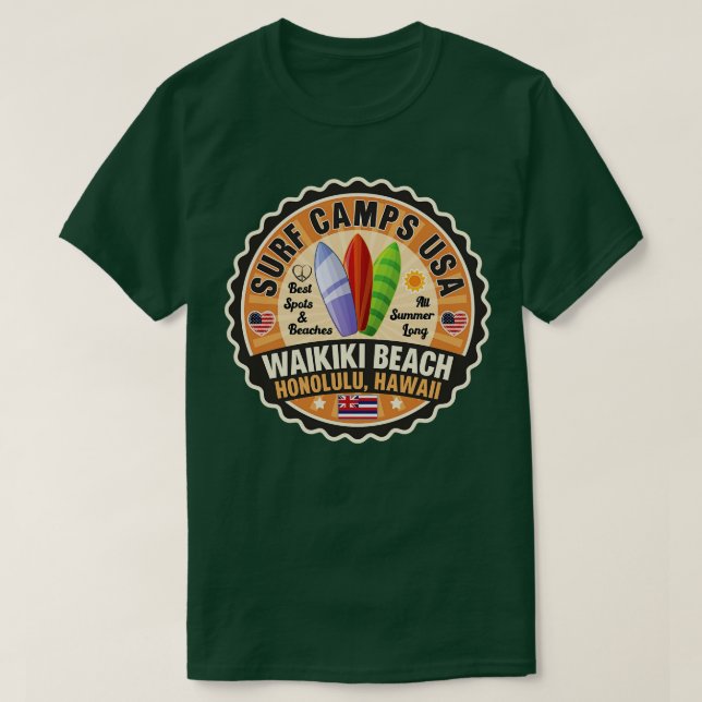 Camiseta Waikiki Beach Honolulu Hawaii 1 (Frente do Design)