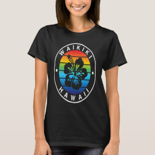 Camiseta Waikiki Havaí Flor de Hibisco Tropical Havaiano F