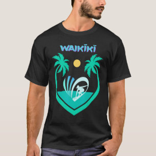 Camiseta Waikiki Havaí Oahu Surf Praia Palmeiras Aloha EUA 