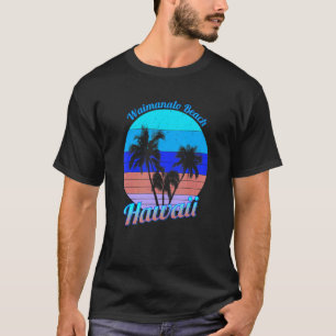 Camiseta Waimanalo Beach Hawaii Retro Tropical Palm Trees V
