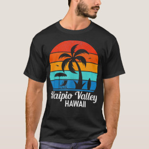 Camiseta Waipio Valley Beach Hawaii Palm Tree Vintage Sunse