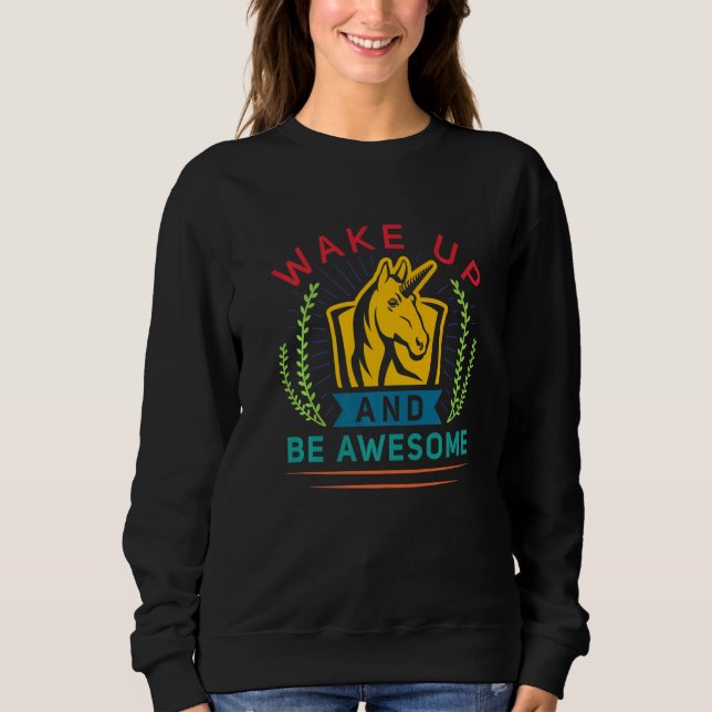 Camiseta Wake Up And Be Awesome  Unicorn Teacher Appreciati (Frente)