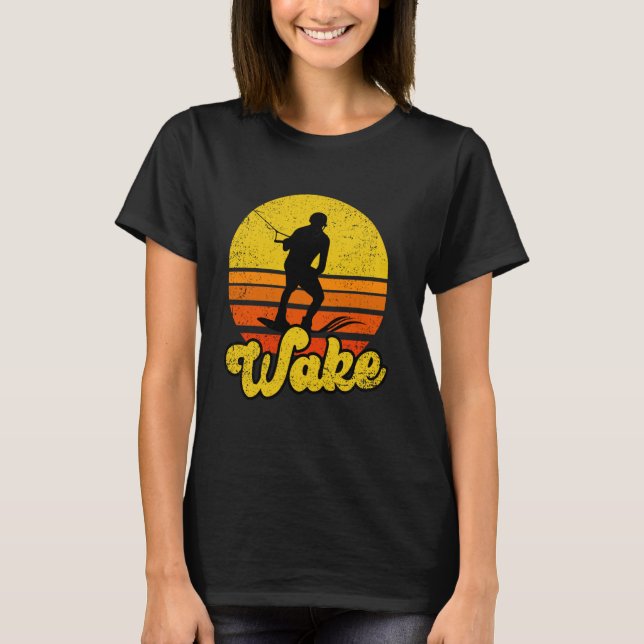 Camiseta Wakeboard acordar Wakeboard Retro Wakesurf (Frente)
