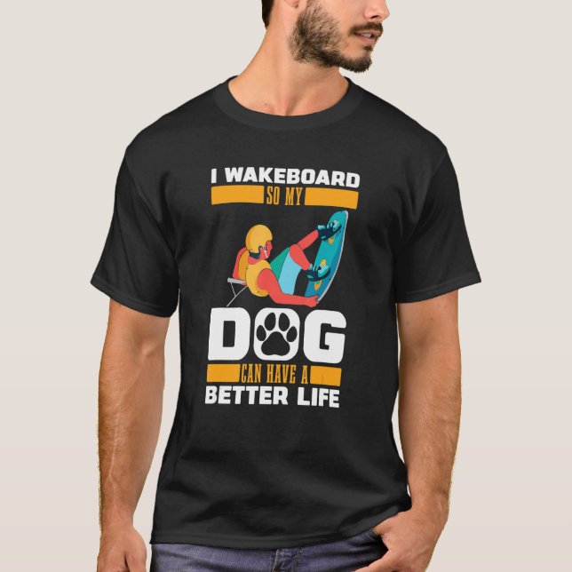 Camiseta Wakeboard Dog   Wakeboarder Wakeboarding (Frente)