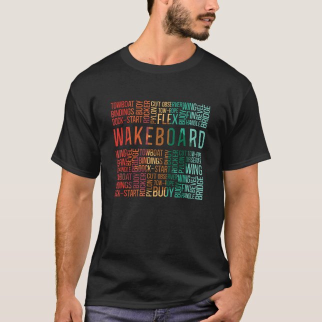 Camiseta Wakeboard Quote Wakesurfing Wakeboarder Retro Wake (Frente)