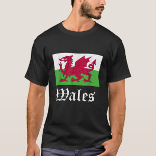 Camiseta Wales Ddraig Goch Wales Roots Welsh Flag Cymru Wel