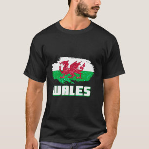 Camiseta Wales Flag Welsh Dragon Baner Y Ddraig Goch Cardif
