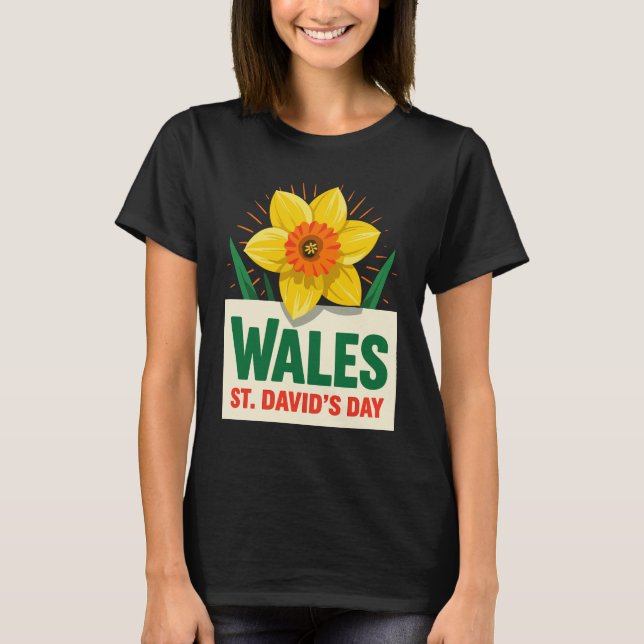 Camiseta Wales St Davids Day Daffodil Design (Frente)