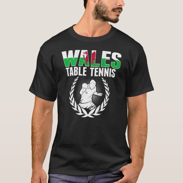 Camiseta Wales Table Tennis   Welsh Ping Pong Team Supporte (Frente)