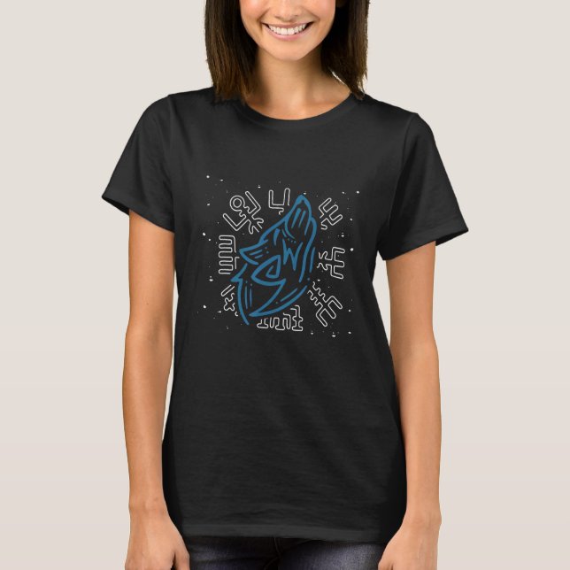 Camiseta Walhalla Compass Vegvisir Viking Celts Alemão Viki (Frente)