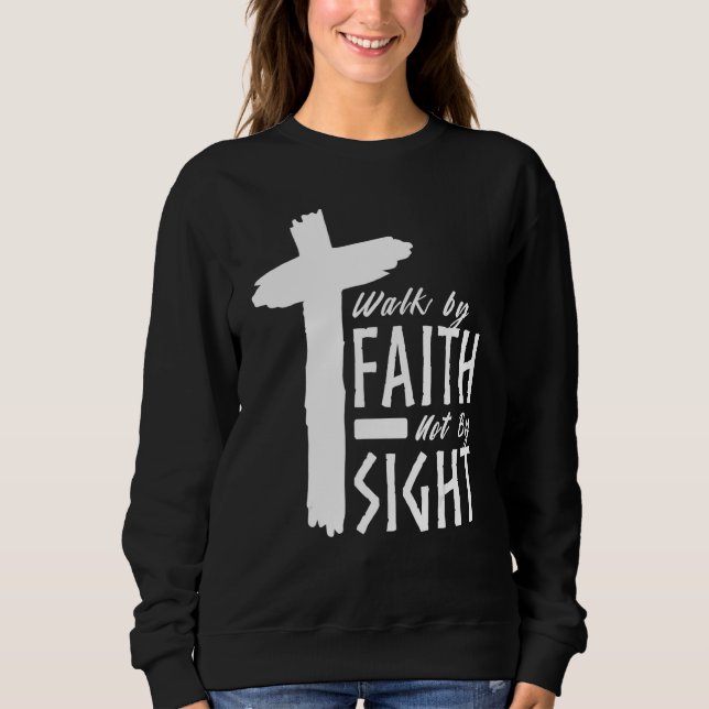 Camiseta Walk By Faith Not By Sight Christian Cross Biblica (Frente)