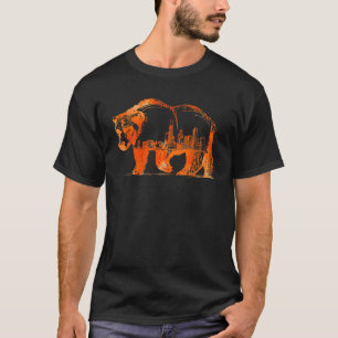 Camiseta Walking Bear Silhouette Centro Chicago City Skyl