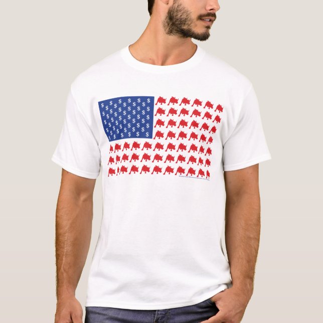 Camiseta Wall Street Bull Market American Flag (Frente)