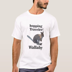 Camiseta Wallaby Animal Comprando Viajante Selvagem Engraça