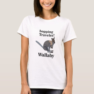Camiseta Wallaby Animal Saltitante Viajante Vida Selvagem E