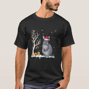 Camiseta Wallaby Santa Hat Árvore Festiva Light Christmas P