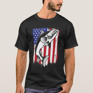 Camiseta Walleye American Flag Hooks Lures Zander Walleye F