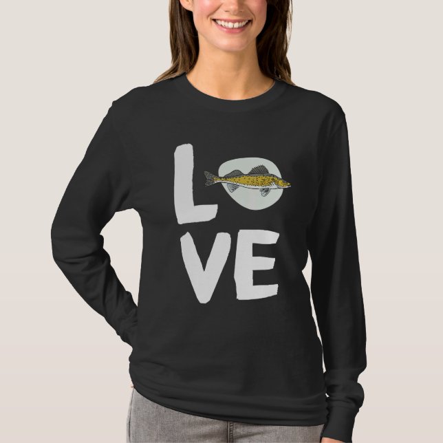 Camiseta Walleye Fish Love Simple Animal Single Appa (Frente)