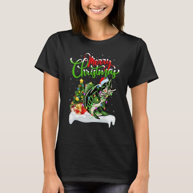 Camiseta Walleye Fish   Xmas Decorations Santa Walleye Chri (Frente)