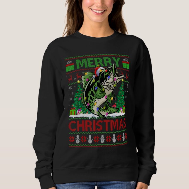 Camiseta Walleye Fish   Xmas Tree Ugly Santa Walleye Christ (Frente)