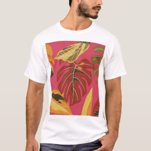 Camiseta Wallpaper de ouro Art Deco Nature