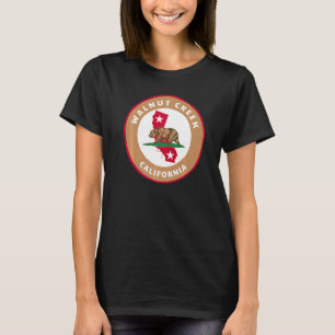 Camiseta Walnut Creek California Ca Flag E Bear Crachá Sou