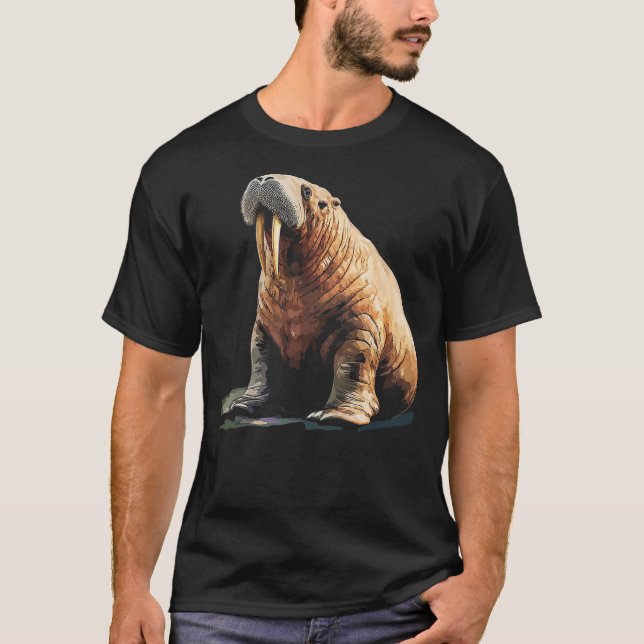 Camiseta Walrus Animal Motif Illustration Walrus (Frente)