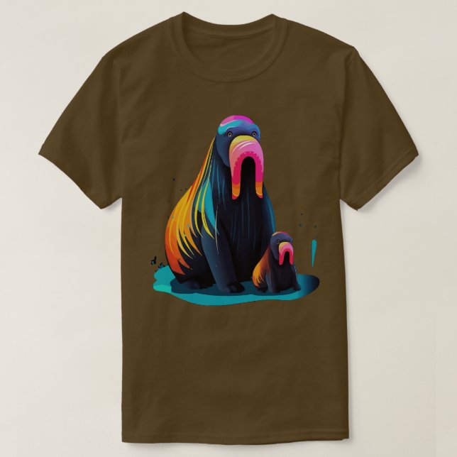 Camiseta Walrus Dia de os pais (Frente do Design)