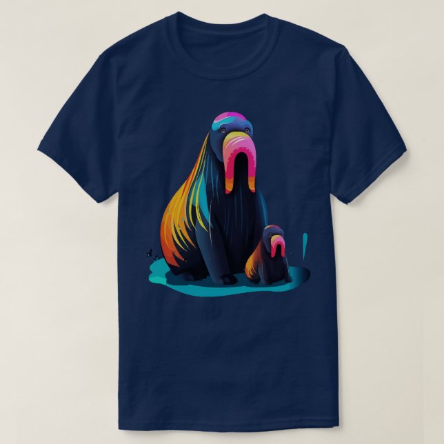 Camiseta Walrus Dia de os pais (Frente do Design)