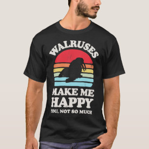 Camiseta Walrus me faz feliz retrato sunset para homens mul