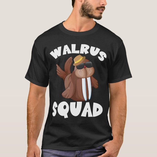 Camiseta Walrus Squad presas Geleiras Rink Flipperida Marin (Frente)