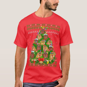 Camiseta Walrus Xmas Lighting Tree Papais noeis Walrus Ugly