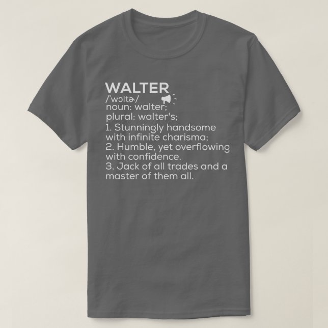 Camiseta Walter Name Definição Walter Significa Walter Name (Frente do Design)