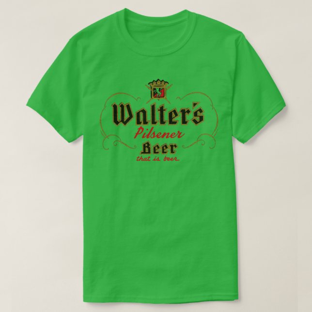 Camiseta Walters Pilsner Beer Retro Defunct Breweriana (Frente do Design)